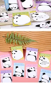 Set of various cute cartoon panda sticky notes for student journaling and gifts