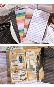 Vue détaillée des autocollants de phrases anglaises vintage pour projets de scrapbooking