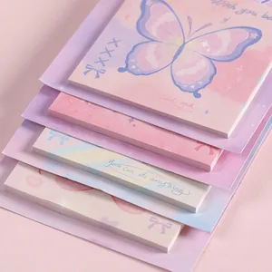 Pastel butterfly sticky notes set with inspirational quotes for student stationery