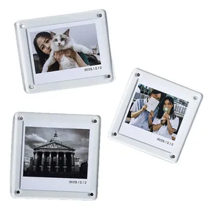 Transparentes Acryl Magnet-Fotorahmen Set für Kühlschrank und Instax Fotos Display
