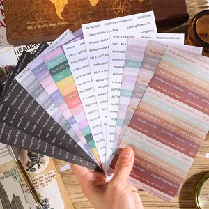 Autocollants vintage en bandes avec citations anglaises pour journal et scrapbooking