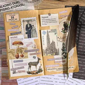 Autocollants bandes anglaises vintage pour journal intime et scrapbooking DIY déco