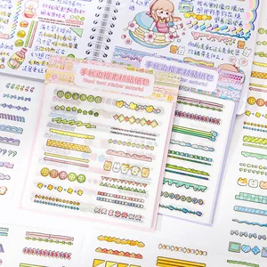 Cute Cartoon Washi Paper Border Stickers Salt Style DIY Hand Account Journaling Scrapbooking Decorative Label 10 Sheets