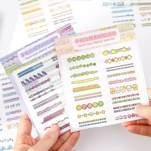 Kawaii pastel border sticker set for DIY scrapbooking and journal decoration material