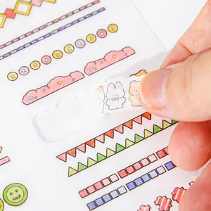 Kawaii pre-cut decorative border stickers for DIY journaling, scrapbooking, and crafts