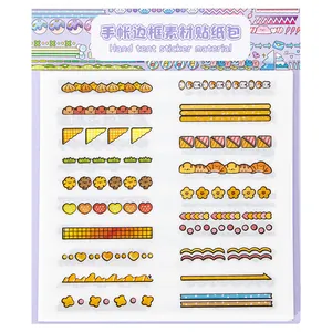 Cute DIY border sticker pack for scrapbooking and journal decoration material kit.