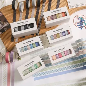 Japanischer Stil Plaid Washi Tape Gitter Deko Klebeband Für Scrapbooking DIY Basteln Journaling Schreibwaren Tape