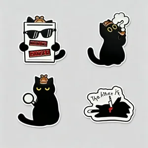 Detective Black Cat Metal Badge Alloy Brooch Pin For Men Women Clothing Bag Decoration Personalized Cartoon Jewelry Accessory Gift