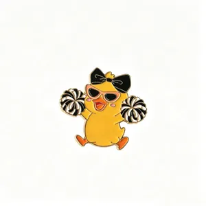 Cute cartoon cheerleader duck enamel pin badge for clothes and bags decoration accessory
