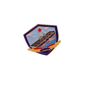 Type 076 amphibious assault ship metal badge navy carrier lapel pin military gift
