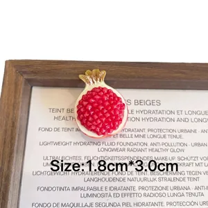 Cute 3D resin pomegranate fruit brooch and badge pin for accessories