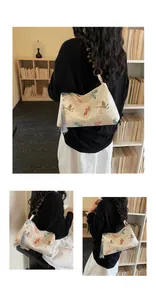 Vintage New Chinese style jacquard shoulder bag with butterfly patterns and tassel