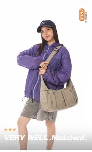 Geräumige Damen Canvas-Umhängetasche mit vielen Taschen im lässigen Pendler-Stil