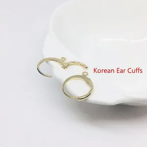 Ganchos para Pendientes Leverback Redondos de Oro Laminado de 14k Para Fabricación de Joyas DIY Clips para Pendientes Franceses de Cobre Galvanizado
