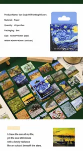 Collection of vintage Van Gogh oil painting stickers for creative DIY scrapbooking