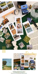Artistic Van Gogh oil painting stickers for scrapbooking and creative DIY crafts