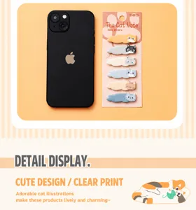 Set de marque-pages autocollants en forme de chat mignon pour l'organisation, 180pcs