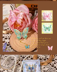 Exquisite metal butterfly bookmark with fine enamel detailing and delicate chain