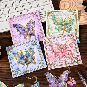 Vintage Metal Butterfly Bookmark With Pendant Colorful Hollow Out Enamel Book Page Clip For Student Teacher Stationery Gift