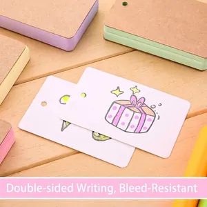 Double-sided colored vocabulary note cards for students with gift box drawing