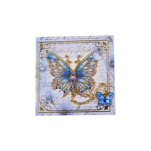 Elegant blue butterfly metal bookmark featuring gold chain and matching charm detail