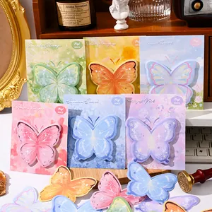 Cute Butterfly Sticky Notes Memo Pads Aesthetic Floral Sticky Note Cute Student Stationery Memo Sticker For School Office