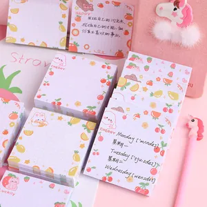 Süße Cartoon Tier Frucht Haftnotizen Gitter Selbstklebende Notizblöcke Für Schüler Büro Schreibwaren Journaling Notiz