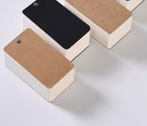 Detailed view of stacked blank flashcards with kraft covers and pre-punched holes