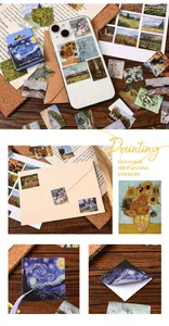 Variety of Van Gogh oil painting stickers for scrapbooking and phone case decoration.