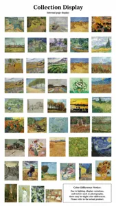 Collection of vintage Van Gogh oil painting stickers for DIY journal decoration