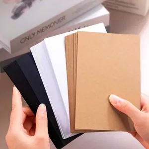 Postales en Blanco DIY Cartulina Kraft Negro Blanco Para Dibujo a Mano Graffiti Tarjetas de Felicitación Hechas a Mano Papelería para Estudiantes