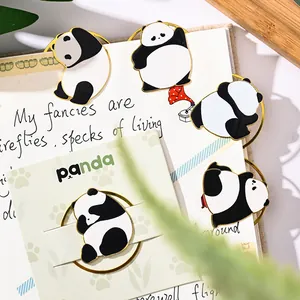 Cute Cartoon Panda Metal Bookmark Decorative Page Marker Student Stationery Gift For Kids School Office Reading Accessories