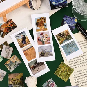 Vintage Van Gogh oil painting aesthetic stickers for DIY scrapbooking and journal decoration