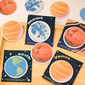 Notes autocollantes créatives en forme de planète pour scrapbooking