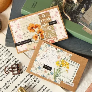 Papier décoratif vintage floral pour scrapbooking avec cartes de collage et fleurs
