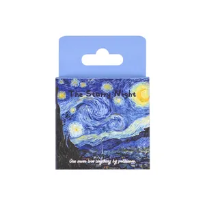 Vintage Van Gogh The Starry Night oil painting sticker pack for DIY journals and decoration