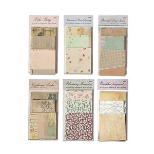 Lot de papier de scrapbooking vintage avec 6 thèmes floraux et rétro esthétiques