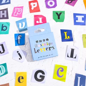 Colorful nostalgic alphabet stickers for DIY scrapbooking and phone case deco.
