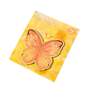 Kreative orangefarbene Haftnotizen in Schmetterlingsform für Schüler und Büronotizen