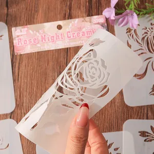 6-piece set of floral hollow painting stencils for creative DIY scrapbooking and drawing