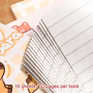 Mini cuaderno de bolsillo lindo con 16 hojas y páginas rayadas, ideal para alumnos