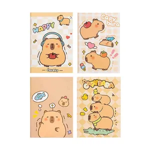 Juego de 4 lindos cuadernos mini de Capybara para niños en tamaño bolsillo