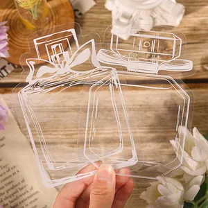 Transparent perfume bottle shaped PET stickers for DIY scrapbooking and creative journaling