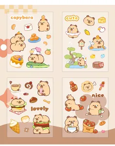 Set de lindas pegatinas de Capibara de PET para decorar diarios y fundas de móviles