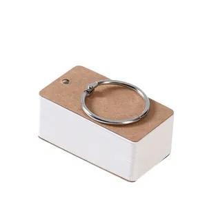 Portable blank flashcards with metal binder ring and kraft paper cover for students.