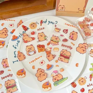 Lindas pegatinas transparentes de Capybara PET para scrapbooking y decoración DIY