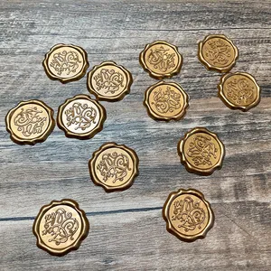 Bronze vintage 3D wax seal stickers for decorative envelope and gift box sealing