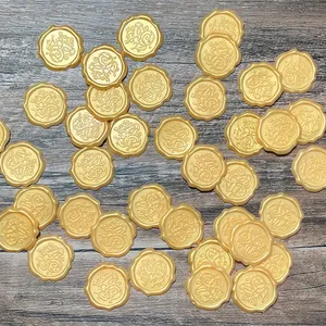Vintage golden 3D wax seal stickers with For You embossing for gift envelopes