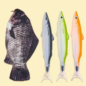 Realistisches Fisch-Mäppchen und lustiges Kugelschreiber-Set für kreatives Schreibwarengeschenk