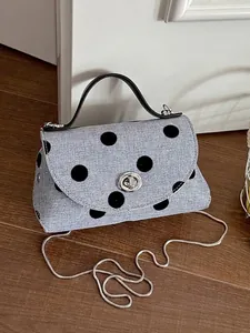 Exclusieve Retro Gepunte Mini Vierkante Tas PU Leer Ketting Crossbody Handtas Voor Vrouwen Niche Mode Schoudertas